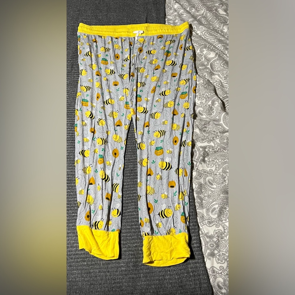 Little Sleepies Yellow Bee Print Pajama Bottoms